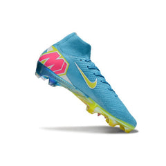 Chuteira Campo FG Nike Air Zoom Mercurial Superfly 10 Elite Azul-Clara e Amarela