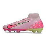 Chuteira Campo FG Nike Air Zoom Mercurial Superfly 10 Elite Rosa e Verde-Clara
