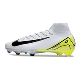 Chuteira Campo FG Nike Air Zoom Mercurial Superfly 10 Elite Branca e Verde-Clara