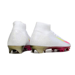 Chuteira Campo FG Nike Air Zoom Mercurial Superfly 10 Elite Branca e Rosa