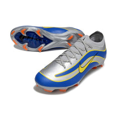 Chuteira Campo FG Nike Air Zoom Mercurial Vapor 16 Elite Cinza e Azul