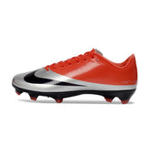Chuteira Campo FG Nike Air Zoom Mercurial Vapor 16 Elite Vermelha e Prateada Infantil