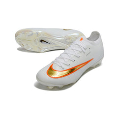 Chuteira Campo FG Nike Air Zoom Mercurial Vapor 17 Elite Branca e Dourada