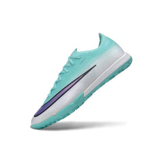 Chuteira Society TF Nike Air Zoom Mercurial Vapor 17 Elite Light Azul, Roxo e Branco