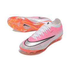 Chuteira Campo FG Nike Air Zoom Mercurial Vapor 17 Elite Rosa, Branco e Prateado