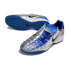 Chuteira Society TF Nike Air Zoom Total 90 III Cinza e Azul