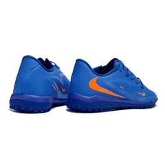 Chuteira Society TF Nike Phantom 6 Academy Azul e Laranja