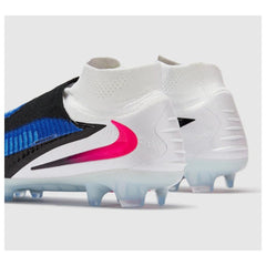 Chuteira Campo FG Nike Phantom 6 DF Elite Pack Branco e Azul Infantil