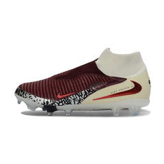 Chuteira Campo Sintético AG Nike Phantom 6 DF Elite Pack Branco e Vermelha-Escura Infantil