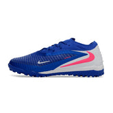 Chuteira Society TF Nike Phantom 6 Elite Azul e Branco