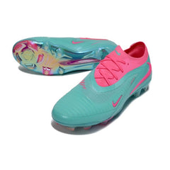 Chuteira Campo FG Nike Phantom 6 Elite Azul-Clara e Rosa