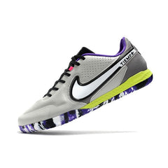 Chuteira Futsal IC Nike Tiempo Legend 9 Elite Branca and Roxa