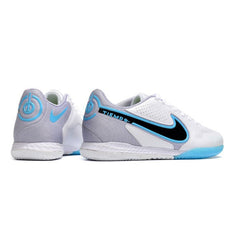 Chuteira Futsal IC Nike Tiempo Legend 9 Elite Branca Cinza and Azul