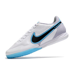 Chuteira Futsal IC Nike Tiempo Legend 9 Elite Branca Cinza and Azul