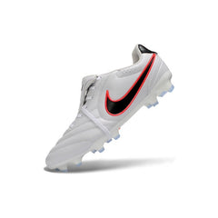Chuteira Campo FG Nike Tiempo Ligera Elite Branca, Preta e Laranja