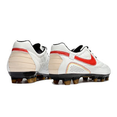 Chuteira Campo FG Nike Tiempo R10 Legend Elite Branca e Vermelha