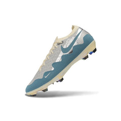 Chuteira Campo FG Nike x Patta Mercurial Vapor Elite Prateado, Azul e Branco