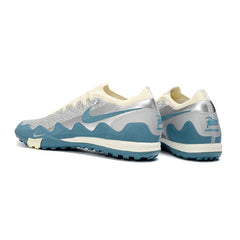 Chuteira Society TF Nike x Patta Zoom Mercurial Vapor Elite Branco, Azul e Prateado
