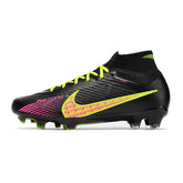 Chuteira Campo FG Nike Zoom Mercurial Superfly 9 Elite Preta, Verde e Rosa