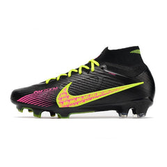 Chuteira Campo FG Nike Zoom Mercurial Superfly 9 Elite Preta, Verde e Rosa