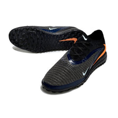 Chuteira Society TF Nike Zoom Mercurial Vapor 16 Elite Preta Azul e Laranja