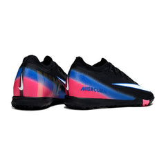 Chuteira Society TF Nike Zoom Mercurial Vapor 16 Elite Preta, Azul e Rosa