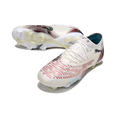 Chuteira Campo FG Puma Future 8 Low Cut Branca e Vermelha