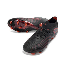 Chuteira Campo FG Puma Future 9 Low Cut Preto e Vermelho