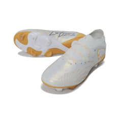 Chuteira Campo FG Puma Future 9 Low Cut Branco e Dourado