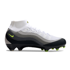 Chuteira Campo FG Nike Air Zoom Mercurial Superfly 10 Elite Pack Air Max 95 Preta e Branca Infantil