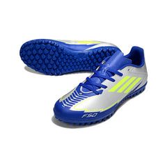 Chuteira Society TF Adidas F50 Club Cinza e Azul-Escura