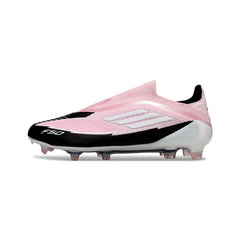 Chuteira Campo FG Adidas F50 Elite Sem Cadarço Rosa-Clara e Preta