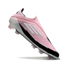 Chuteira Campo FG Adidas F50 Elite Sem Cadarço Rosa-Clara e Preta