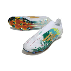 Chuteira Campo FG Adidas F50 Elite Sem Cadarço Branca e Verde