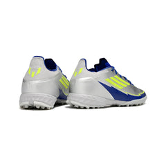 Chuteira Society TF Adidas F50 Elite Prateada e Azul