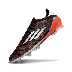 Chuteira Campo FG Adidas F50 Primeknit Elite Marrom e Vermelha
