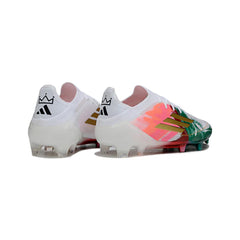 Chuteira Campo FG Adidas F50 Primeknit Elite Branca, Verde e Vermelha