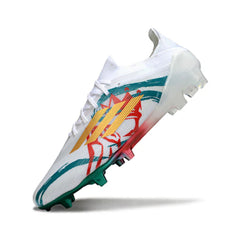 Chuteira Campo FG Adidas F50 Primeknit Elite Branca, Vermelha e Verde