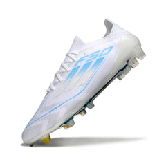 Chuteira Campo FG Adidas F50 Primeknit Elite Branca e Azul-Clara