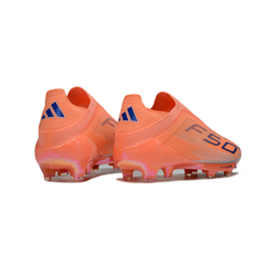 Chuteira Campo FG Adidas F50+ Sem Cadarço Elite Pack Coral Blaze Infantil