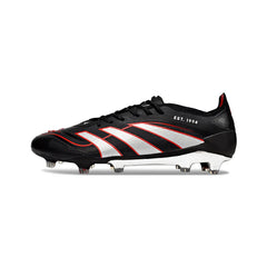 Chuteira Campo FG Adidas Predator 25 Elite Preta, Prateada e Vermelha