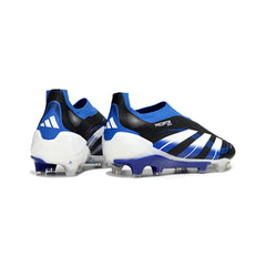 Chuteira Campo FG Adidas Predator 25 Elite Sem Cadarço Preta, Branca e Azul