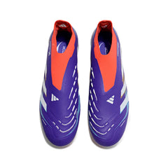 Chuteira Campo FG Adidas Predator 25 Elite Sem Cadarço Azul e Vermelha Infantil