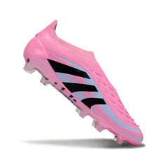 Chuteira Campo FG Adidas Predator 25 Elite Sem Cadarço Rosa-Clara