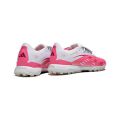 Chuteira Society TF Adidas Predator 25 Elite Com Língua Branca e Rosa