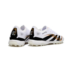 Chuteira Society TF Adidas Predator 25 Elite Branca, Preta e Dourada