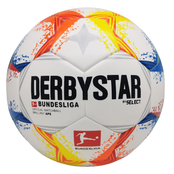 Bola de Futebol Derbystar Brillant APS Bundesliga 22-23 Branca, Laranja, Azul e Amarela