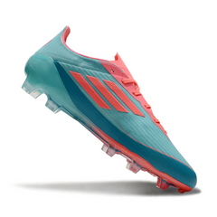 Chuteira Campo FG Adidas F50 Elite Azul-Clara e Salmão