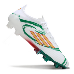 Chuteira Campo FG Adidas F50 Elite Branca, Vermelha e Verde