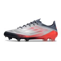 Chuteira Campo FG Adidas F50 Elite Branca, Cinza e Laranja